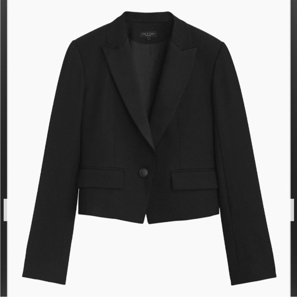 rag & bone Valerie Italian Wool Blazer in Black Size 6 - Picture 3 of 9
